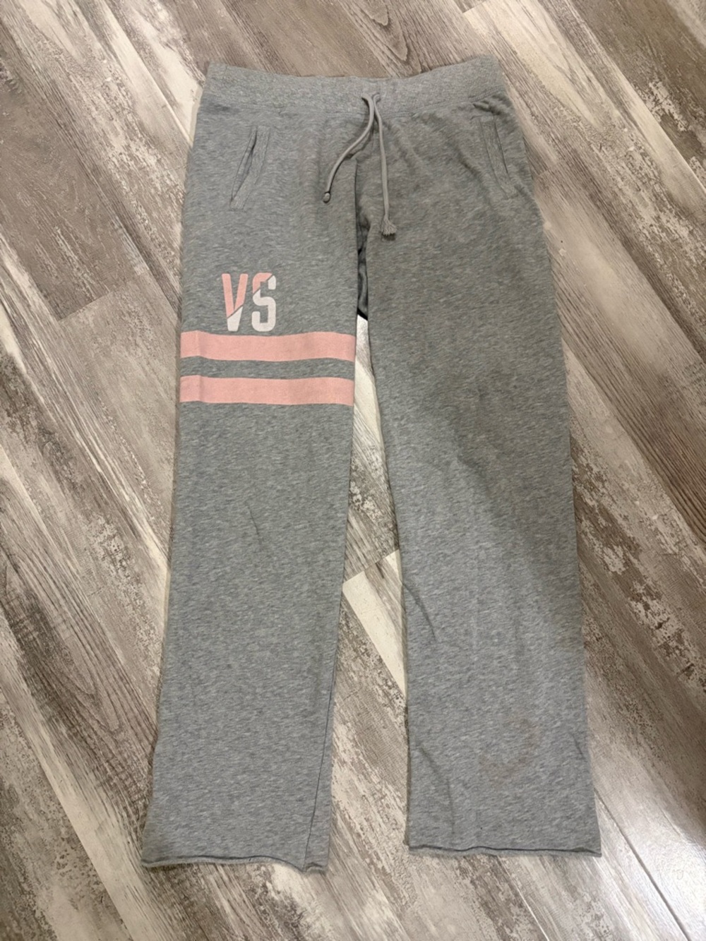 Victoria's Secret Gray Sweatpants with Pink Stripe Detail